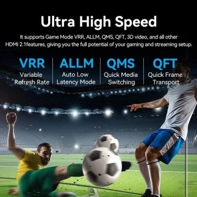 Vention cotton braided ultra thin hdmi-a male to male hd cable 8k 2m aluminum alloy type - green